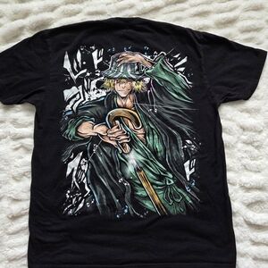 Black Graphic T-Shirt with Anime Design